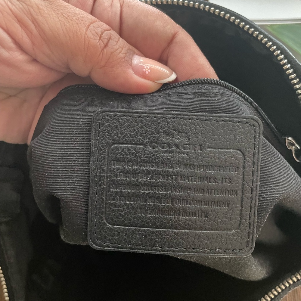 Coach Black/Charcoal Signature Shoulder Bag with Crossbody Strap - Picture 10 of 14